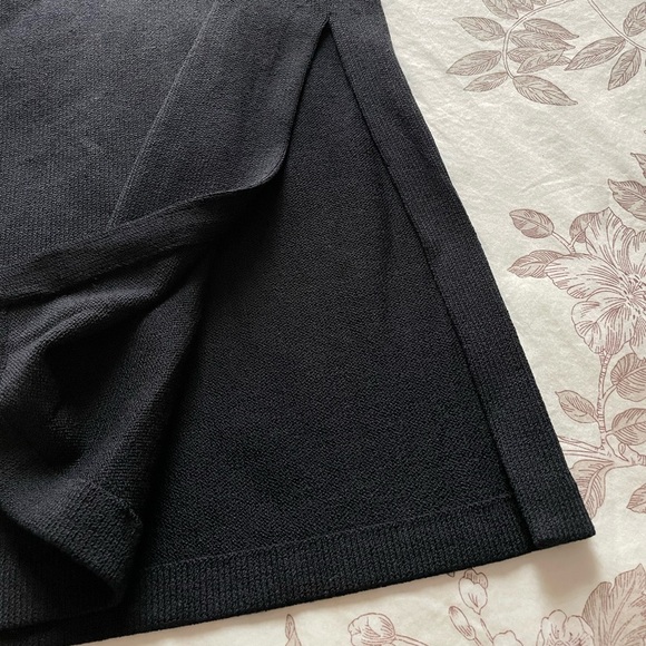 St John Evening Santana Knit Black Midi Skirt 8 Neutral Office Work Career - Picture 2 of 7